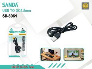SANDA USB a DC 5.5mm Cable de Alimentación