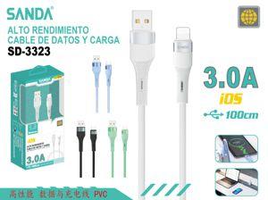 SANDA Cable de Datos y Carga 3.0A 100cm iOS