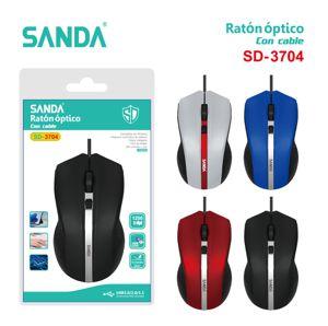 SANDA Ratón óptico SD-3704 con cable - Color Negro